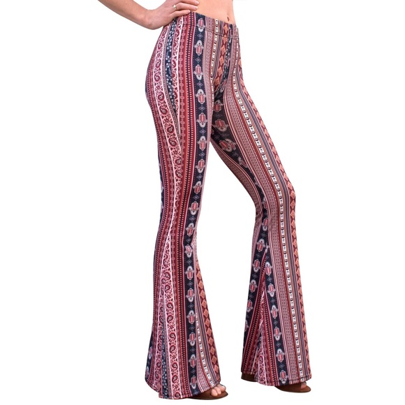 Bell bottom pants and crop cami top in Marsala paisley - Picture 5 of 7
